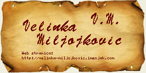 Velinka Miljojković vizit kartica